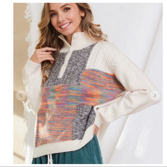 19 Fabulous Boho Button Trimmed Front Sweater - Picture 7 of 7